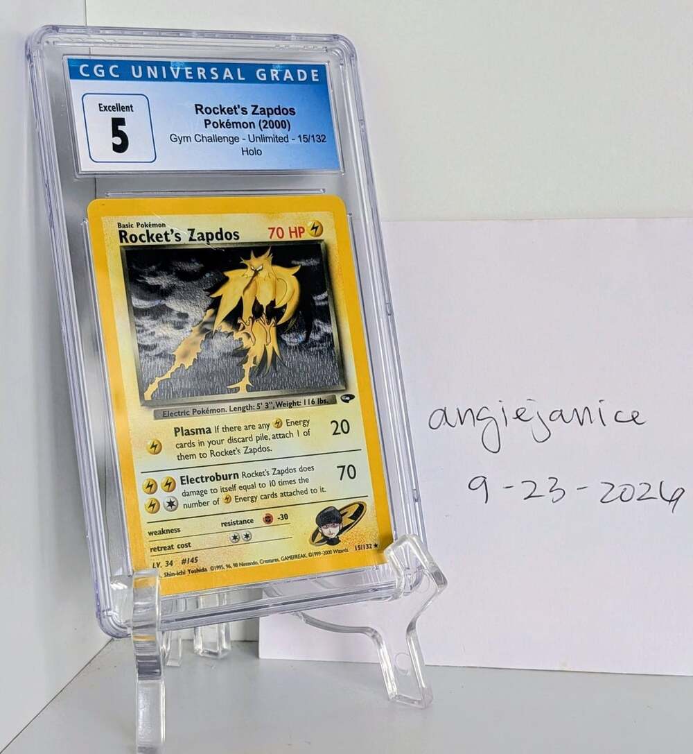 Pokemon Rocket's Zapdos Gym Challenge Holo CGC 5